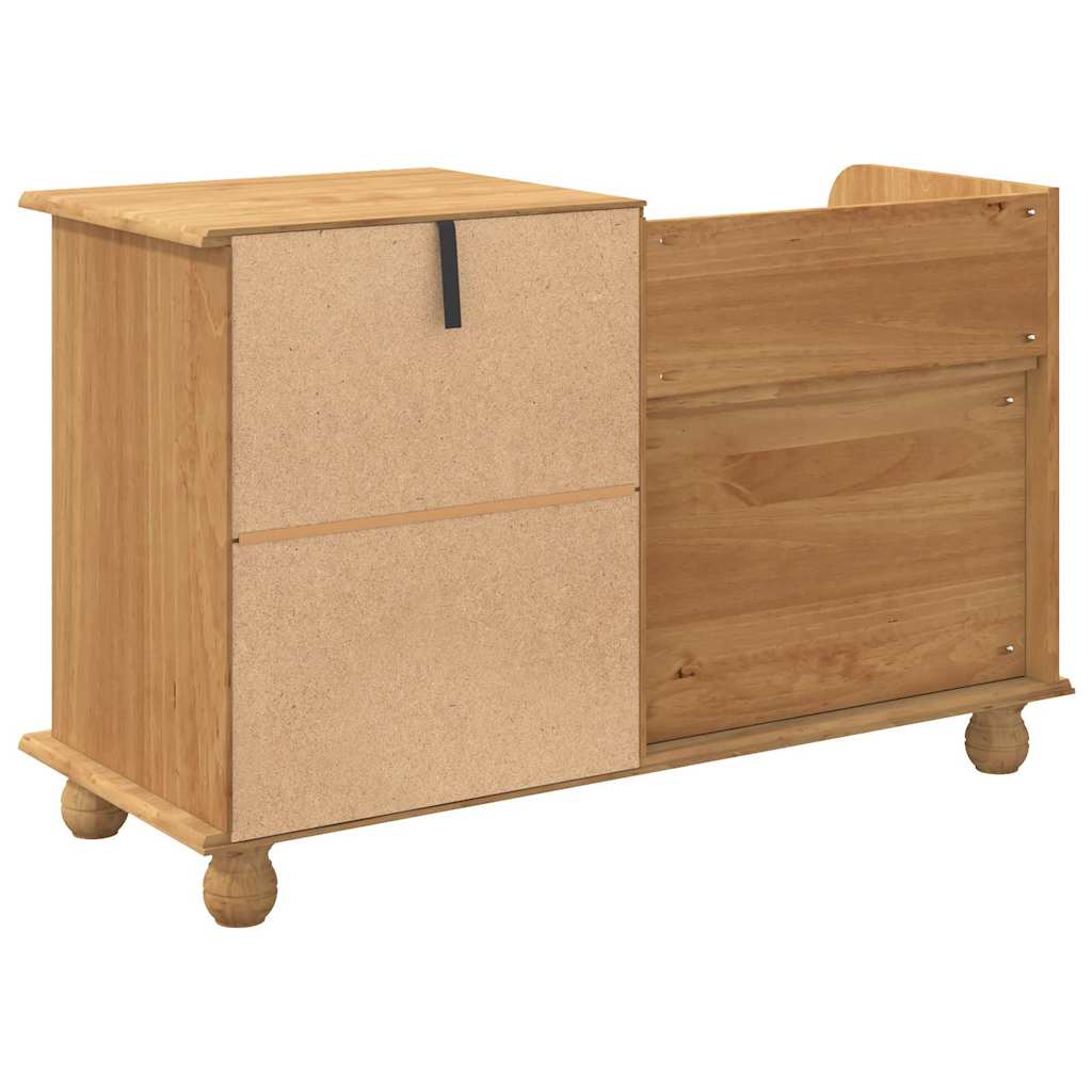 Opbevaringsbænk ASKIM Brun 100 x 39 x 62 cm Massiv fyrretræ