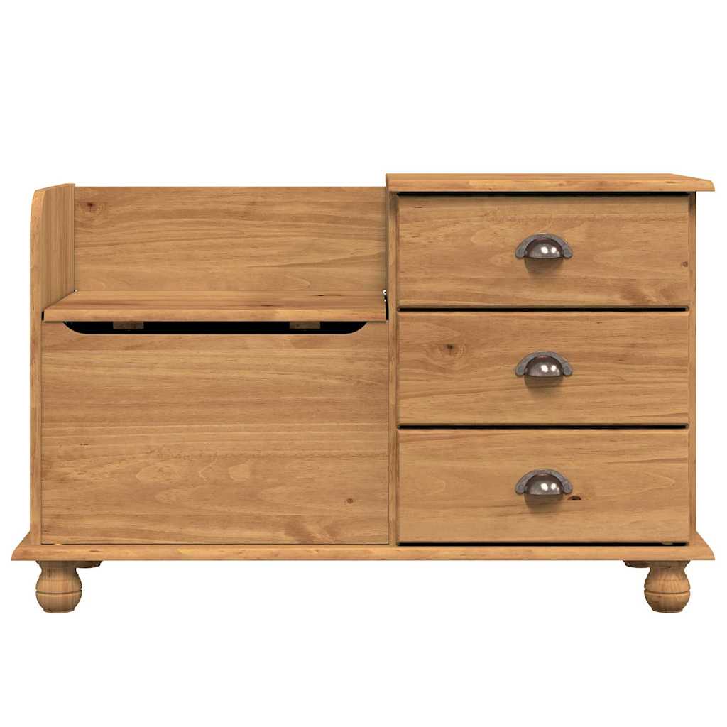 Opbevaringsbænk ASKIM Brun 100 x 39 x 62 cm Massiv fyrretræ