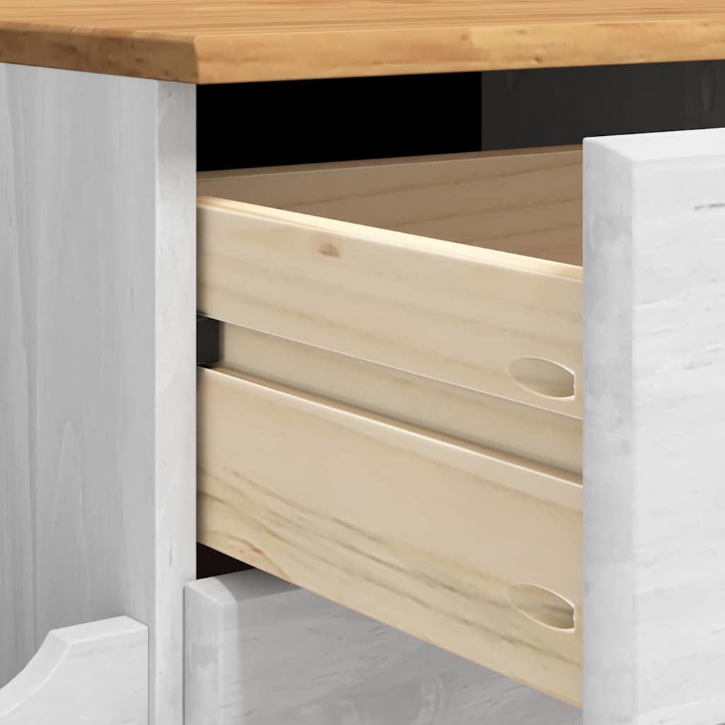 Opbevaringsbænk ASKIM Hvid 100 x 39 x 62 cm Massiv fyrretræ