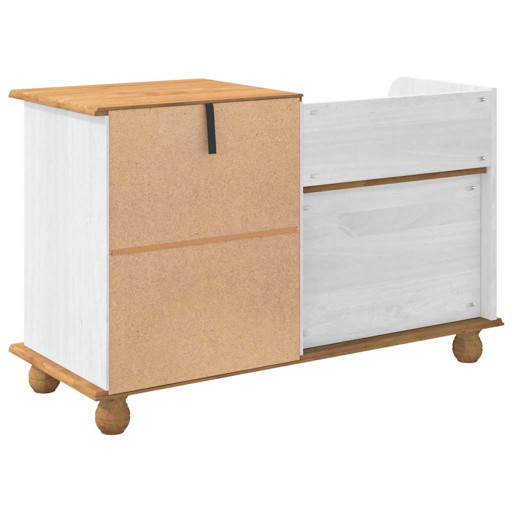 Opbevaringsbænk ASKIM Hvid 100 x 39 x 62 cm Massiv fyrretræ