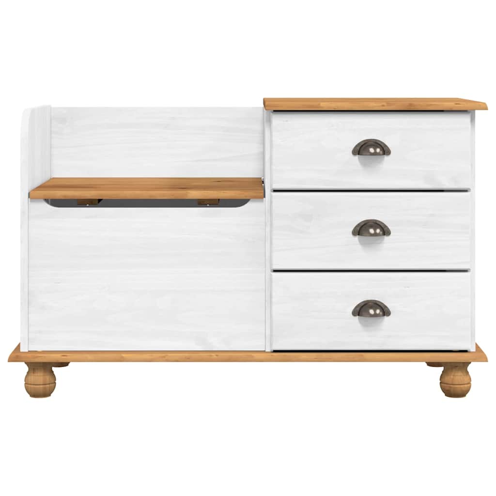 Opbevaringsbænk ASKIM Hvid 100 x 39 x 62 cm Massiv fyrretræ