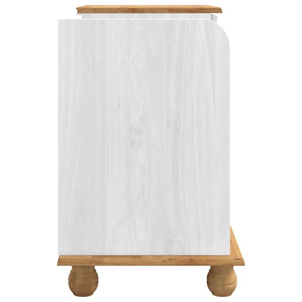 Opbevaringsbænk ASKIM Hvid 100 x 39 x 62 cm Massiv fyrretræ