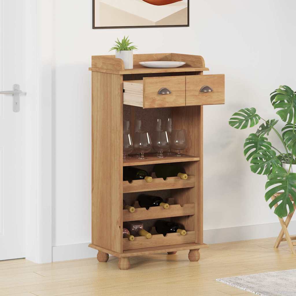 Vinskab ASKIM Honning Voks 57 x 37 x 114 cm Massiv fyrretræ