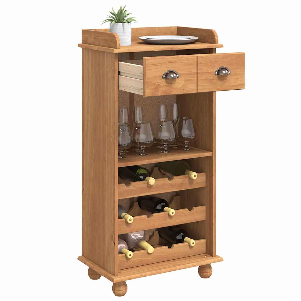 Vinskab ASKIM Honning Voks 57 x 37 x 114 cm Massiv fyrretræ