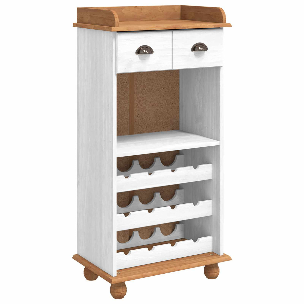 Vinskab ASKIM Hvid med Honning Top 57 x 37 x 114 cm