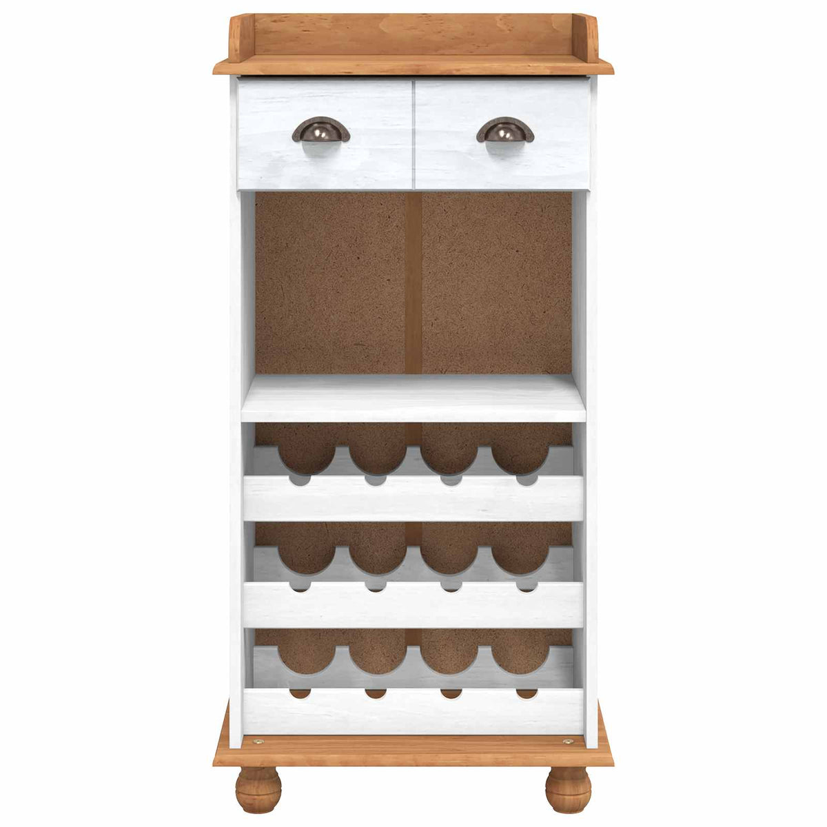 Vinskab ASKIM Hvid med Honning Top 57 x 37 x 114 cm