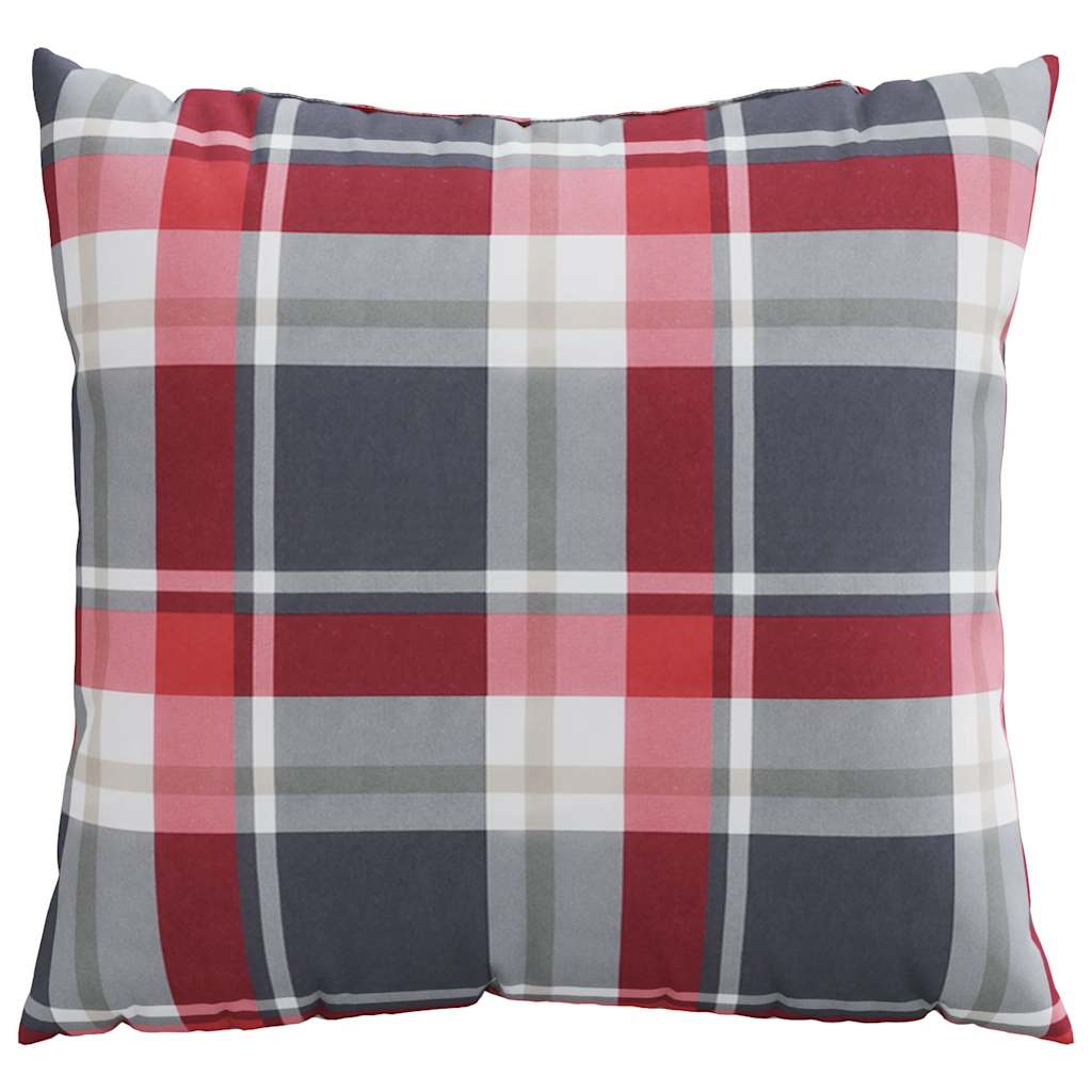 sofahynder 4 stk. rødt ternmønster 50x50 cm stof