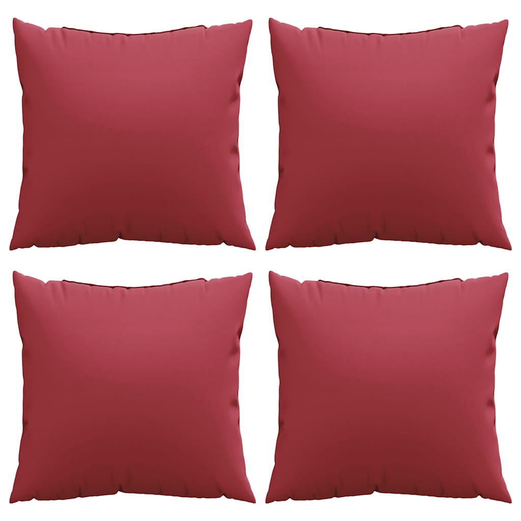 sofahynder 4 stk. vinrød 60x60 cm stof