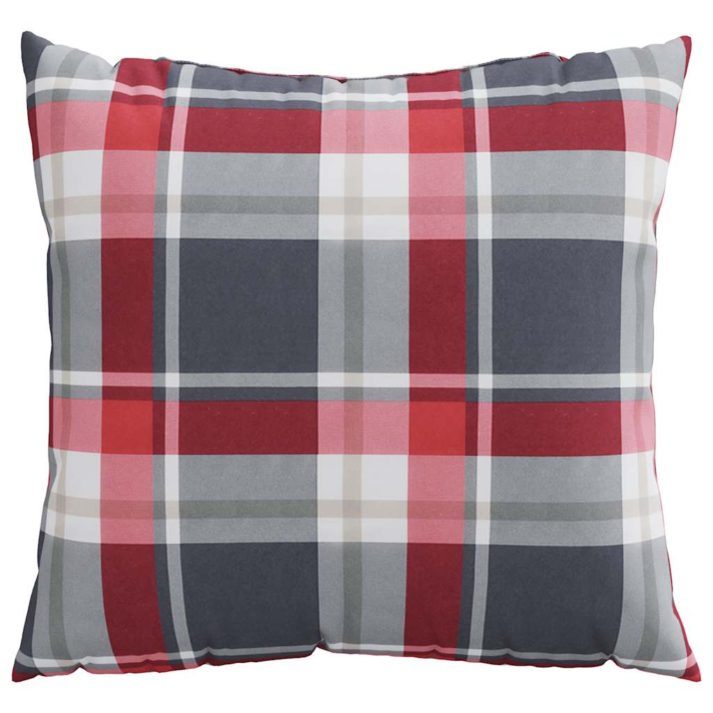 sofahynder 4 stk. rødt ternmønster 60x60 cm stof