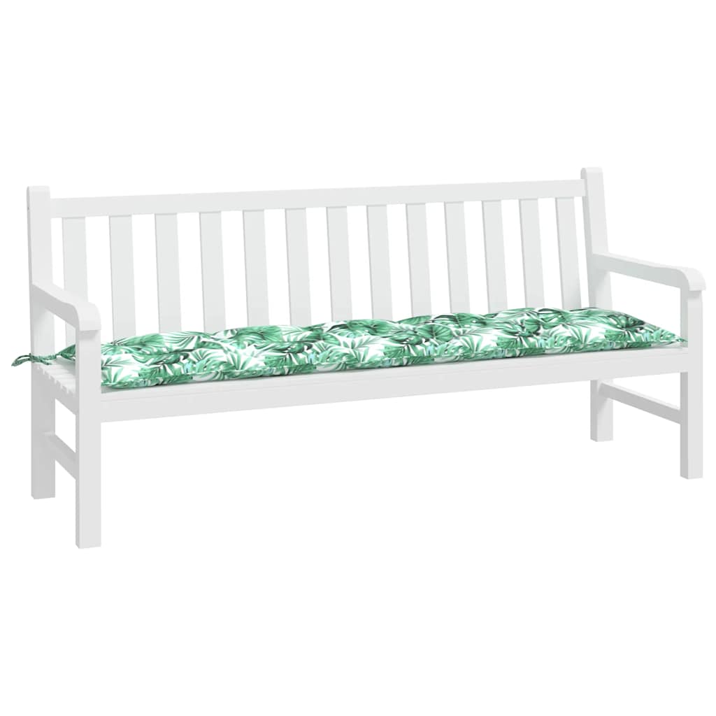 hynde til havebænk 180x50x7 cm oxfordstof bladmønster