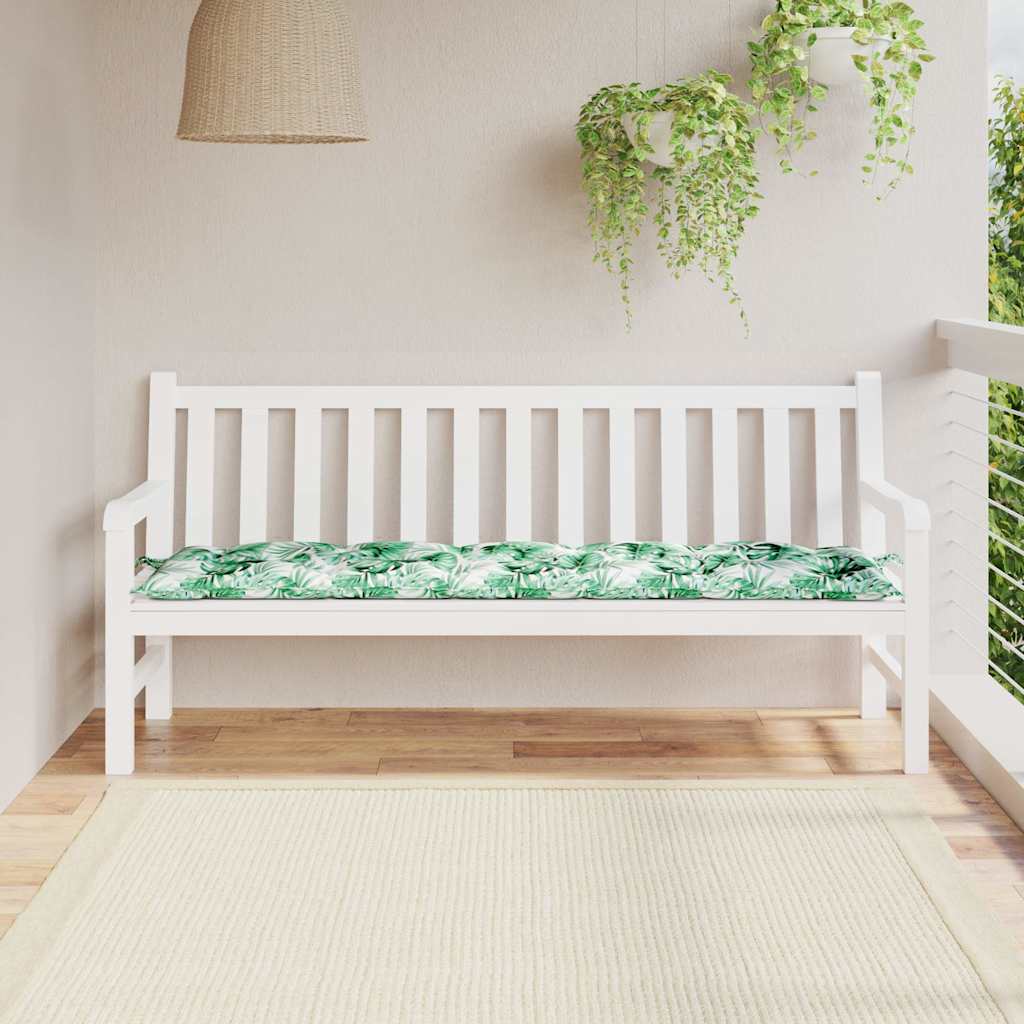 hynde til havebænk 180x50x7 cm oxfordstof bladmønster