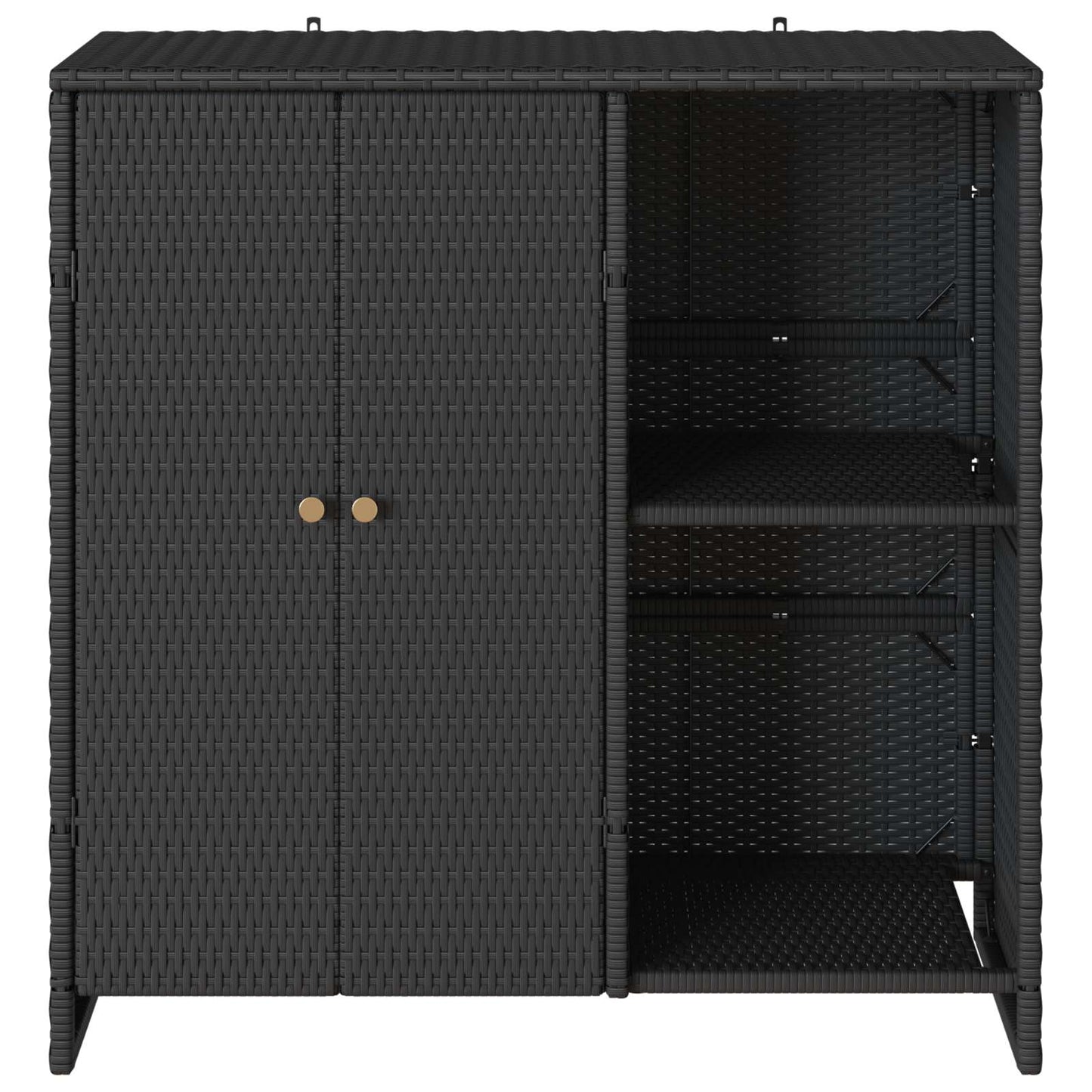 Opbevaringsskab med hylde med dør Sort 100 x 36 x 102 cm Rattan