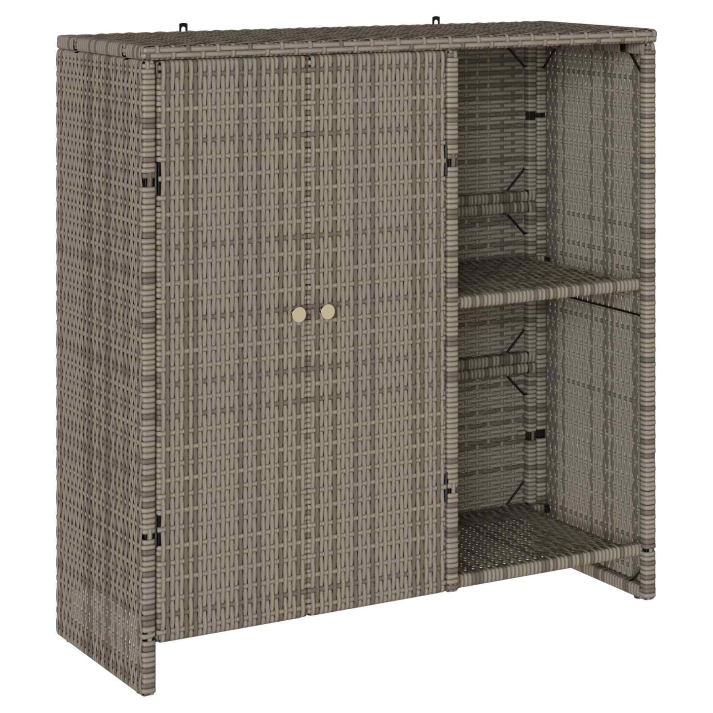 Opbevaringsskab med hylde med dør Grå 100 x 36 x 102 cm Rattan