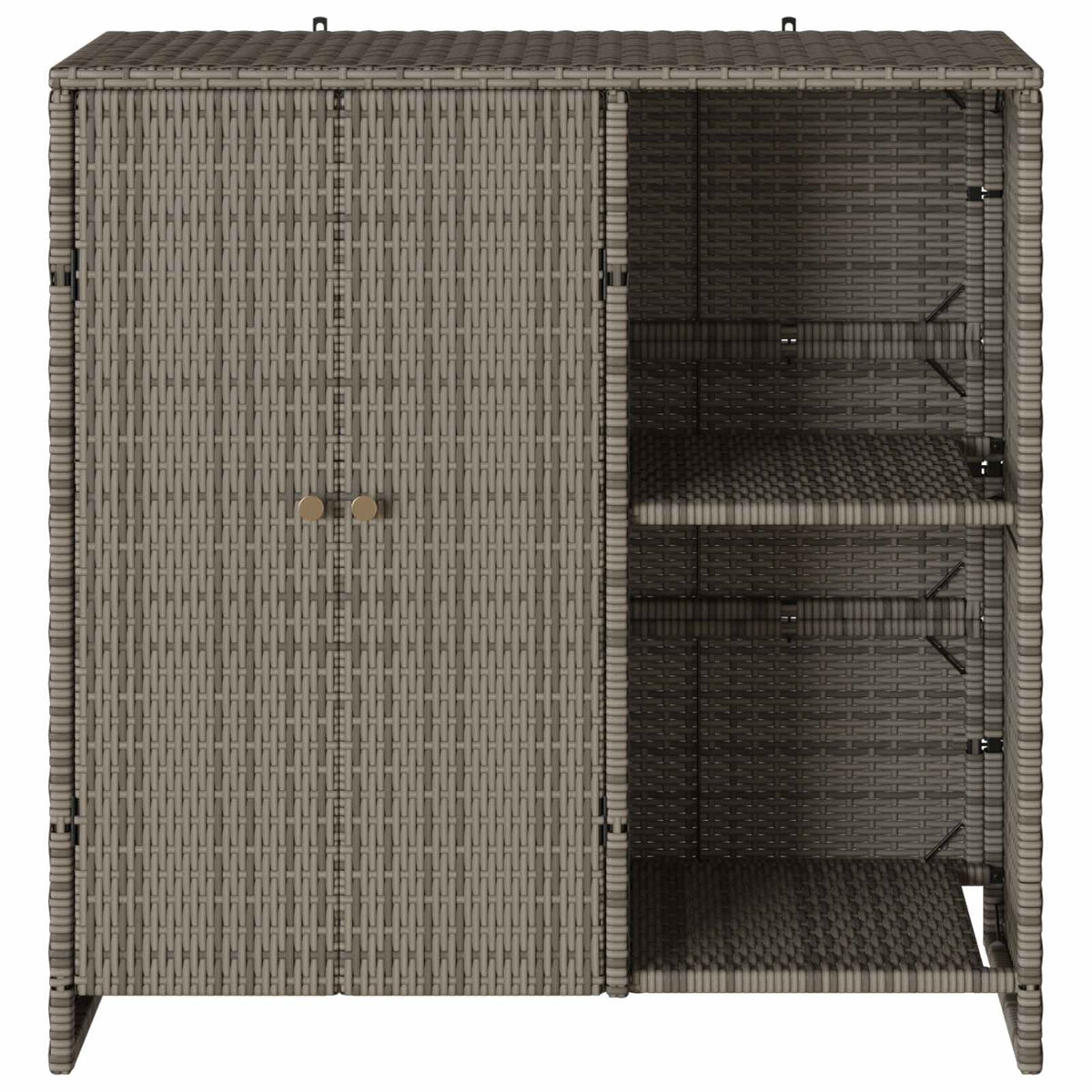 Opbevaringsskab med hylde med dør Grå 100 x 36 x 102 cm Rattan