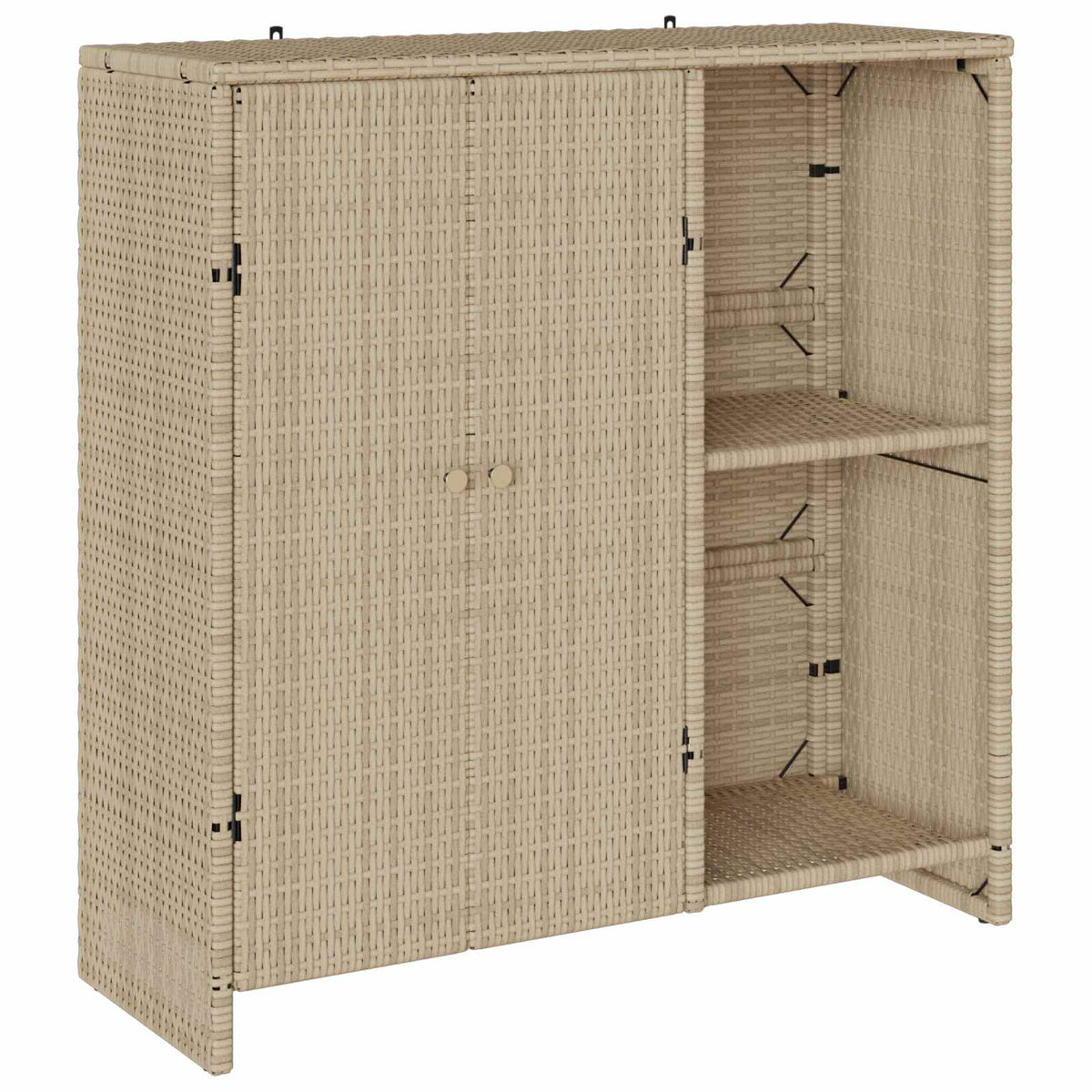 Opbevaringsskab med hylde Beige 100 x 36 x 102 cm Rattan