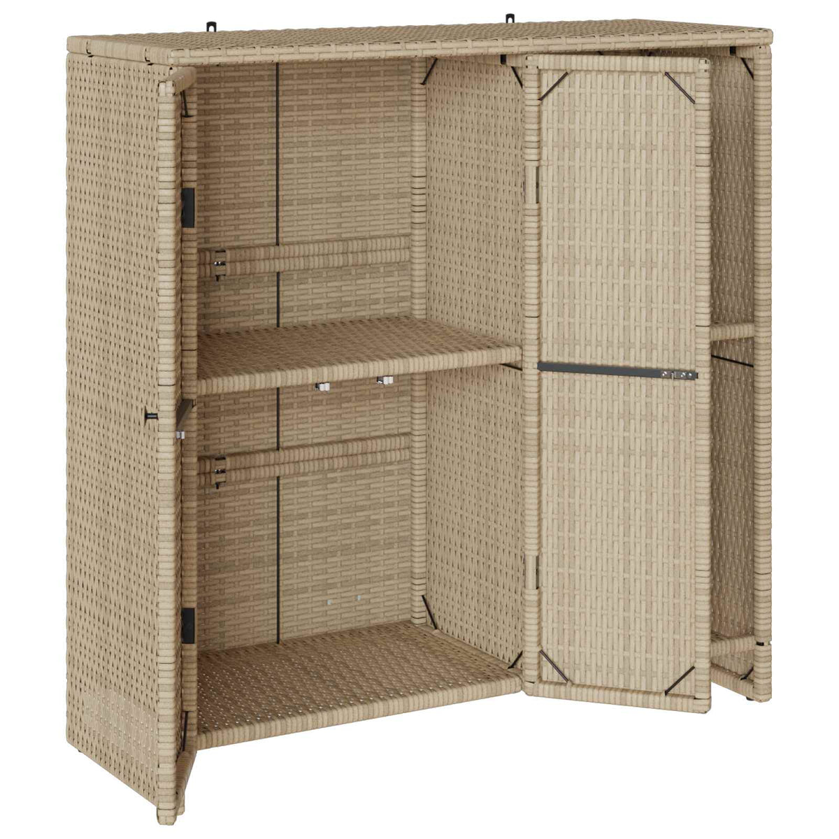 Opbevaringsskab med hylde Beige 100 x 36 x 102 cm Rattan