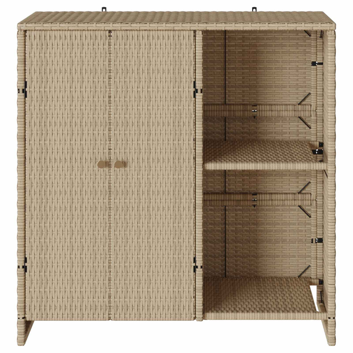 Opbevaringsskab med hylde Beige 100 x 36 x 102 cm Rattan