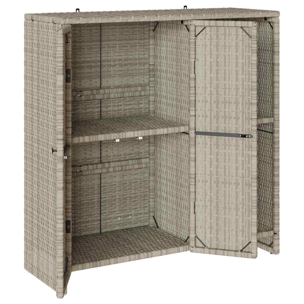 Opbevaringsskab med hylde Lysegrå 100 x 36 x 102 cm Rattan