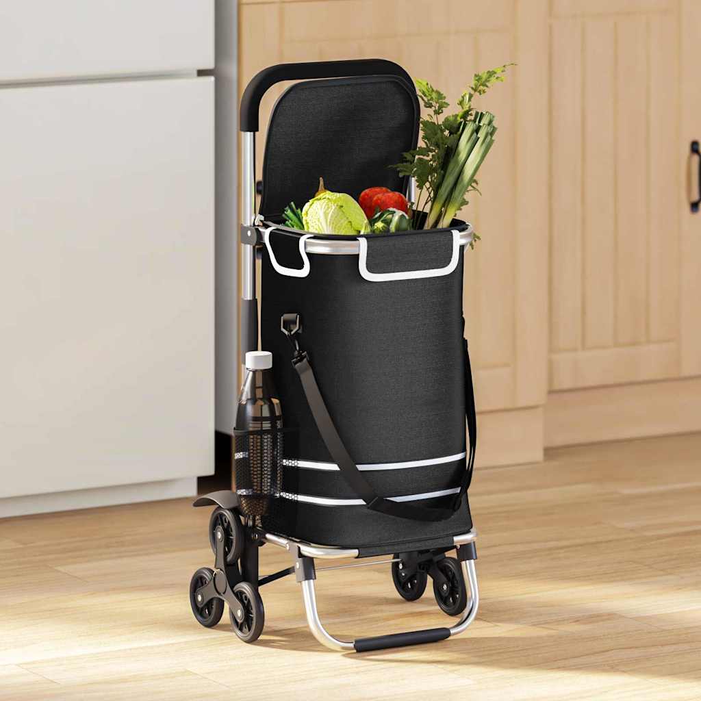 Indkøbsvogn 1 Sort 47 x 39 x 100,5 cm Oxford stof