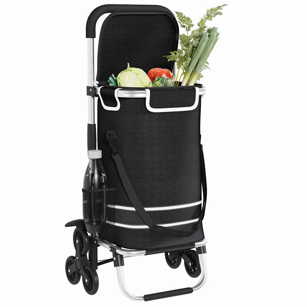 Indkøbsvogn 1 Sort 47 x 39 x 100,5 cm Oxford stof