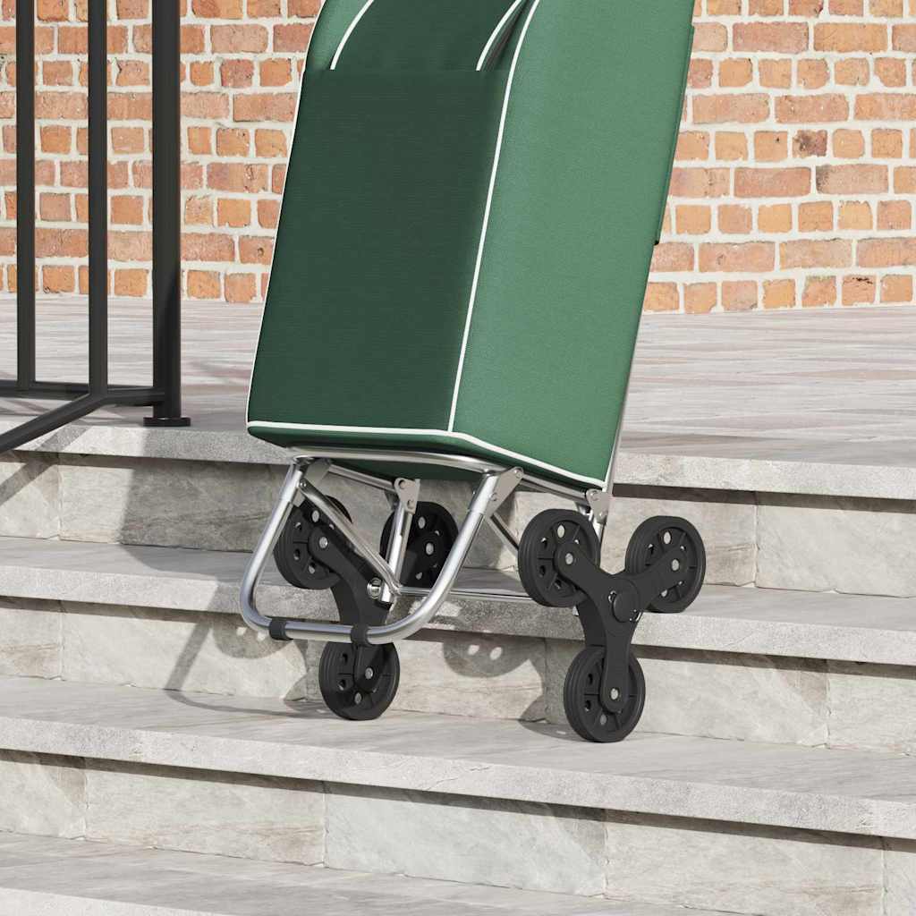 Indkøbsvogn Grøn 39,5 x 33 x 93 cm Oxford stof