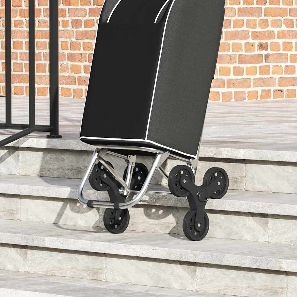 Indkøbsvogn Sort 39,5 x 33 x 93 cm Oxford stof