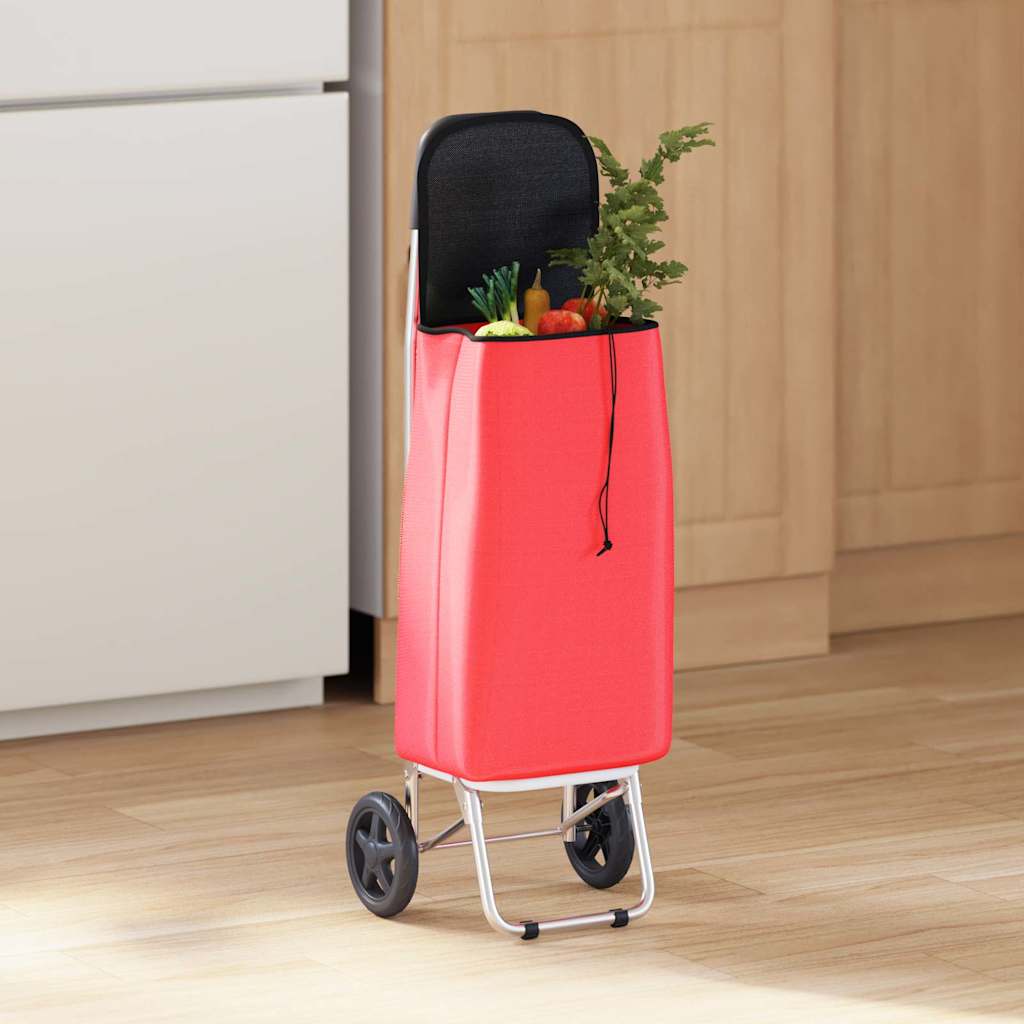 Indkøbsvogn Rød 35 x 28 x 92 cm Oxford stof