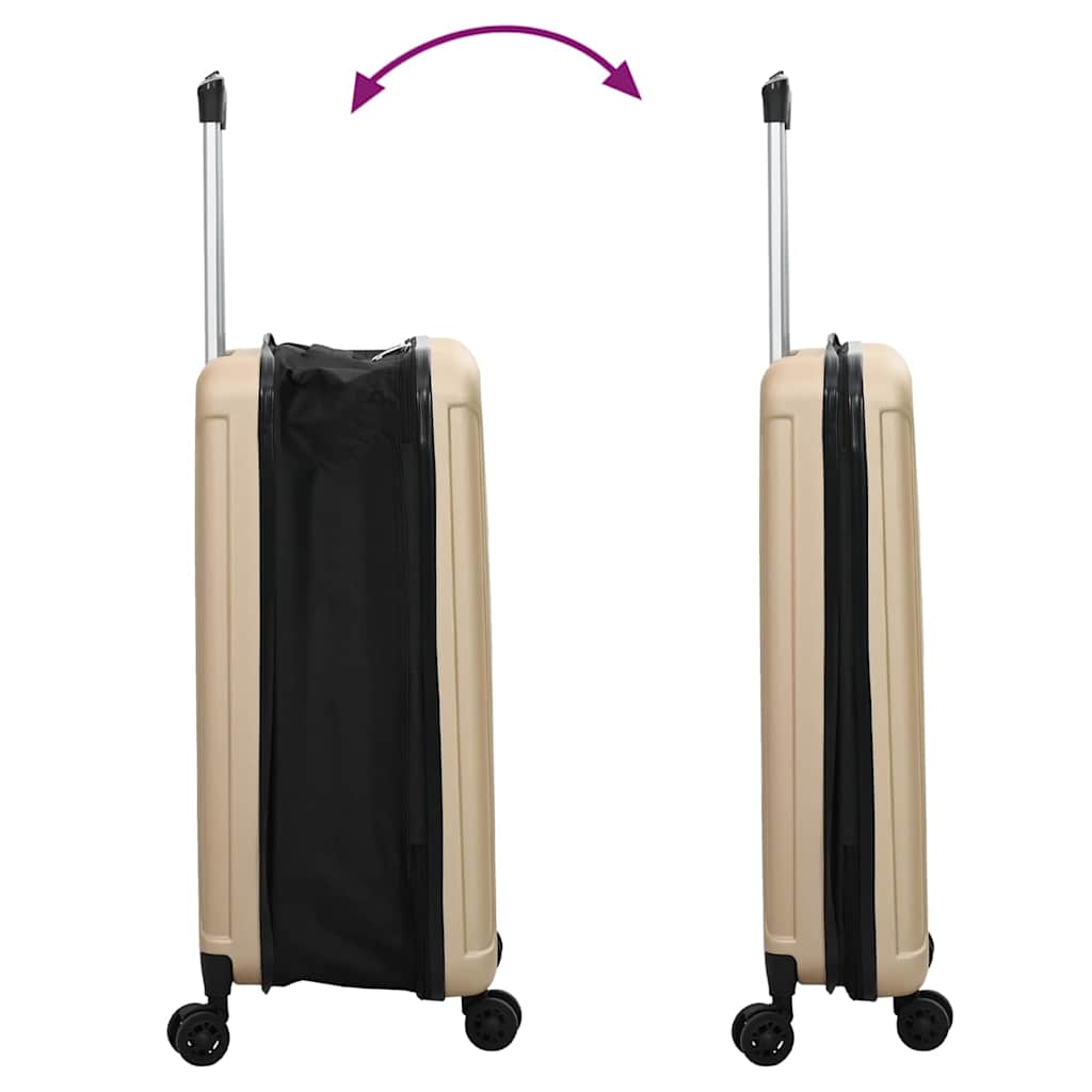 Kuffert med lås champagnefarvet 43 x 27 x 66 cm ABS Plastik