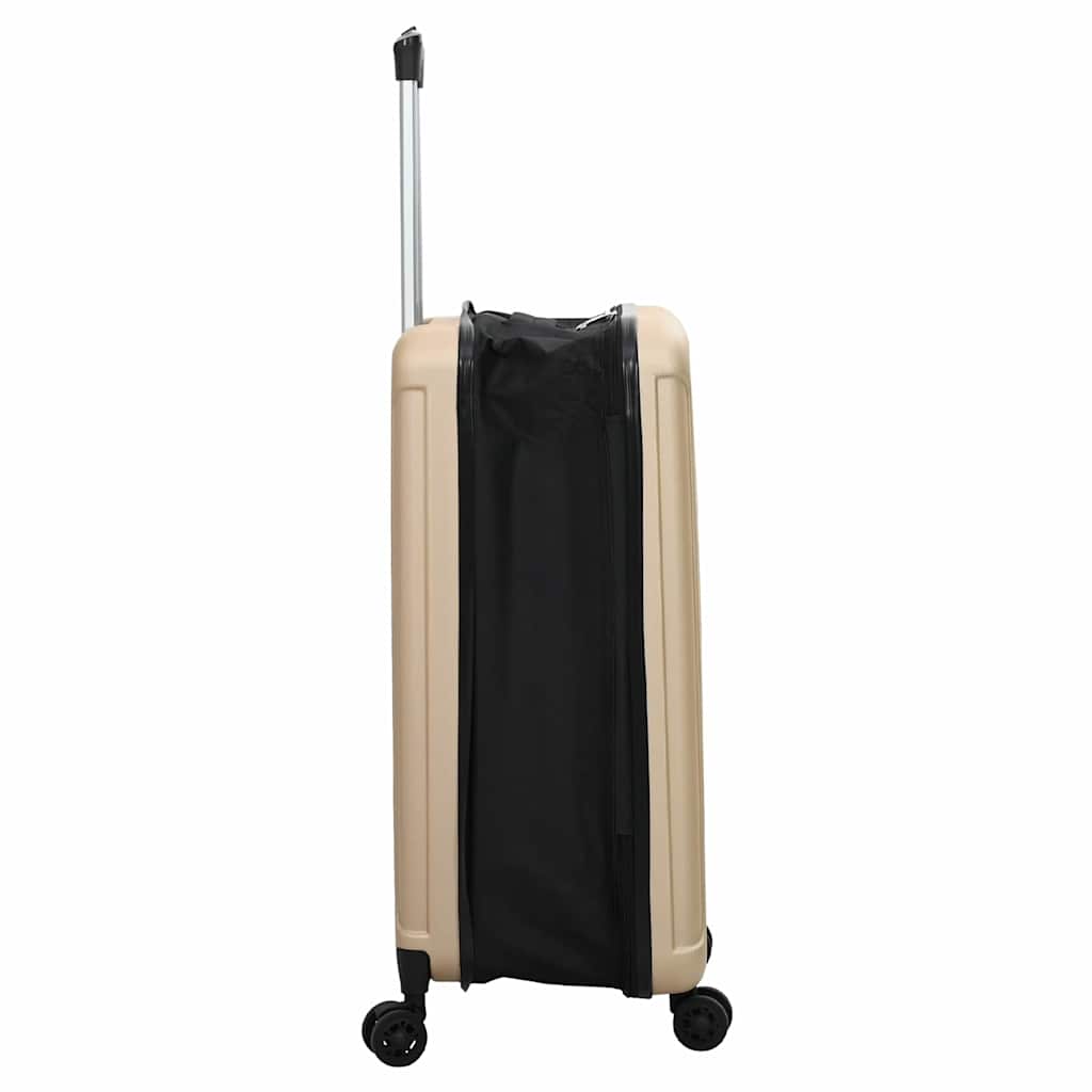 Kuffert med lås champagnefarvet 50 x 30 x 76 cm ABS Plastik