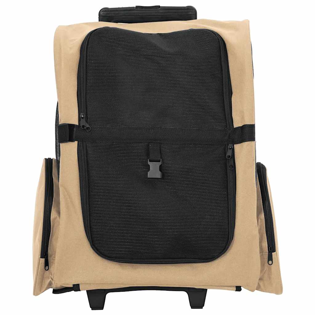 kæledyrsvogn 3-i-1 design sand 48x32x(57-106) cm oxfordstof