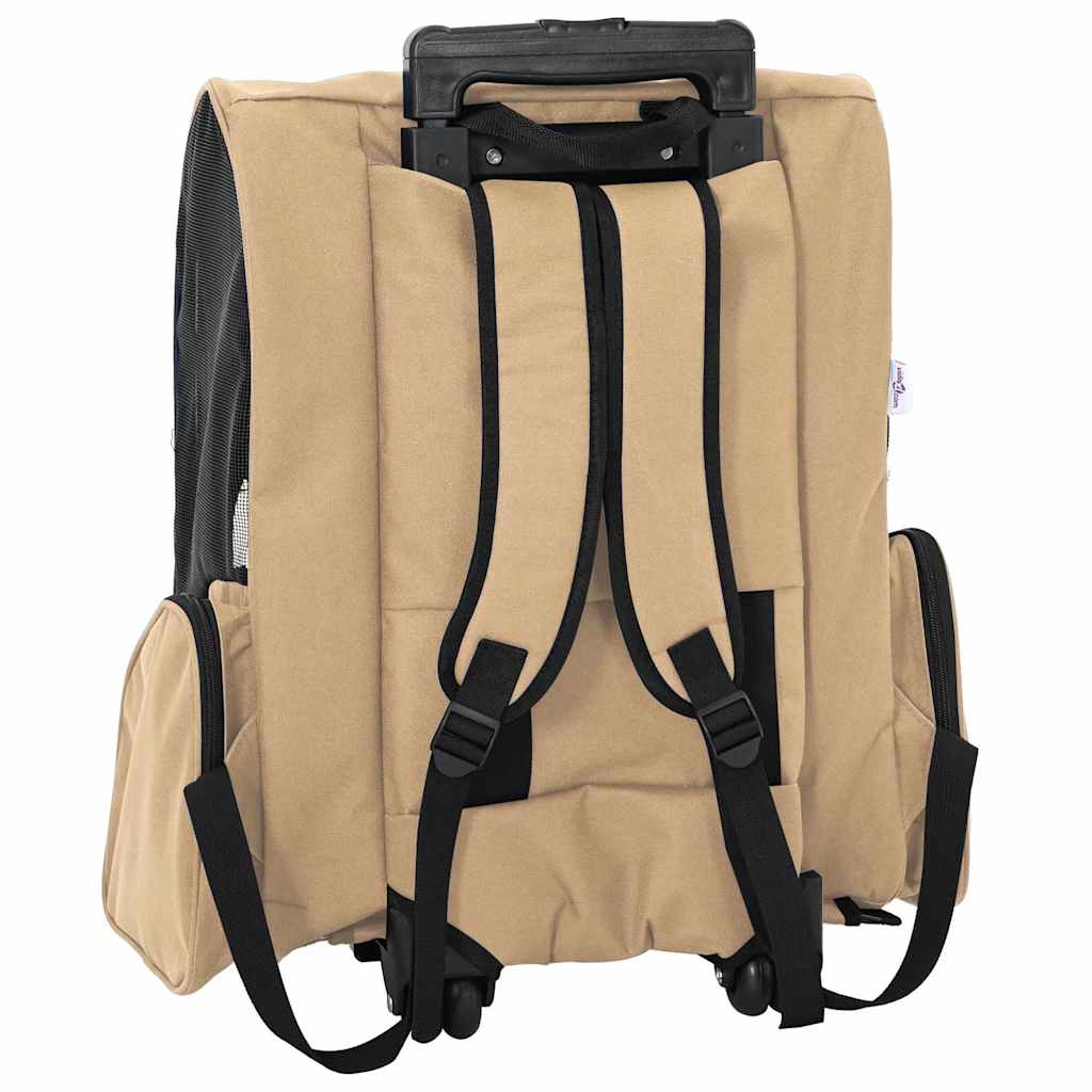kæledyrsvogn 3-i-1 design sand 48x32x(57-106) cm oxfordstof
