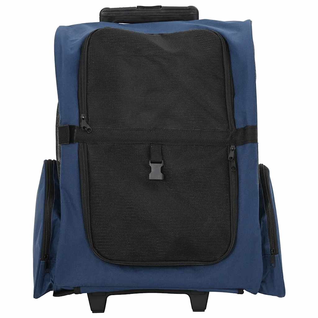 kæledyrsvogn 3-i-1 design blå 48x32x(57-106) cm oxfordstof