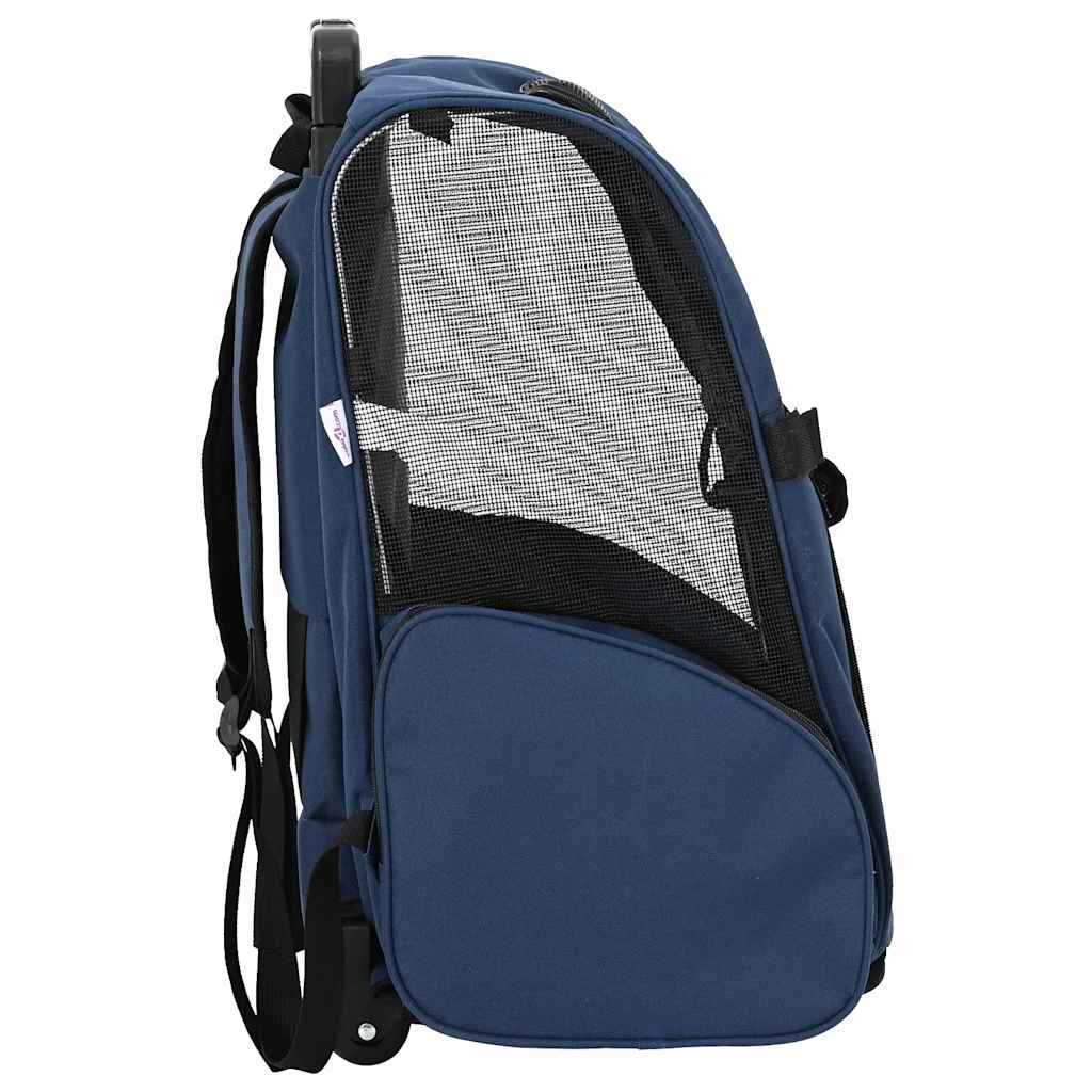 kæledyrsvogn 3-i-1 design blå 48x32x(57-106) cm oxfordstof