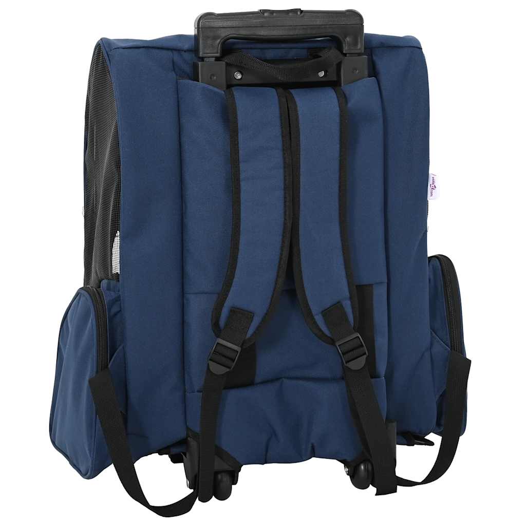 kæledyrsvogn 3-i-1 design blå 48x32x(57-106) cm oxfordstof