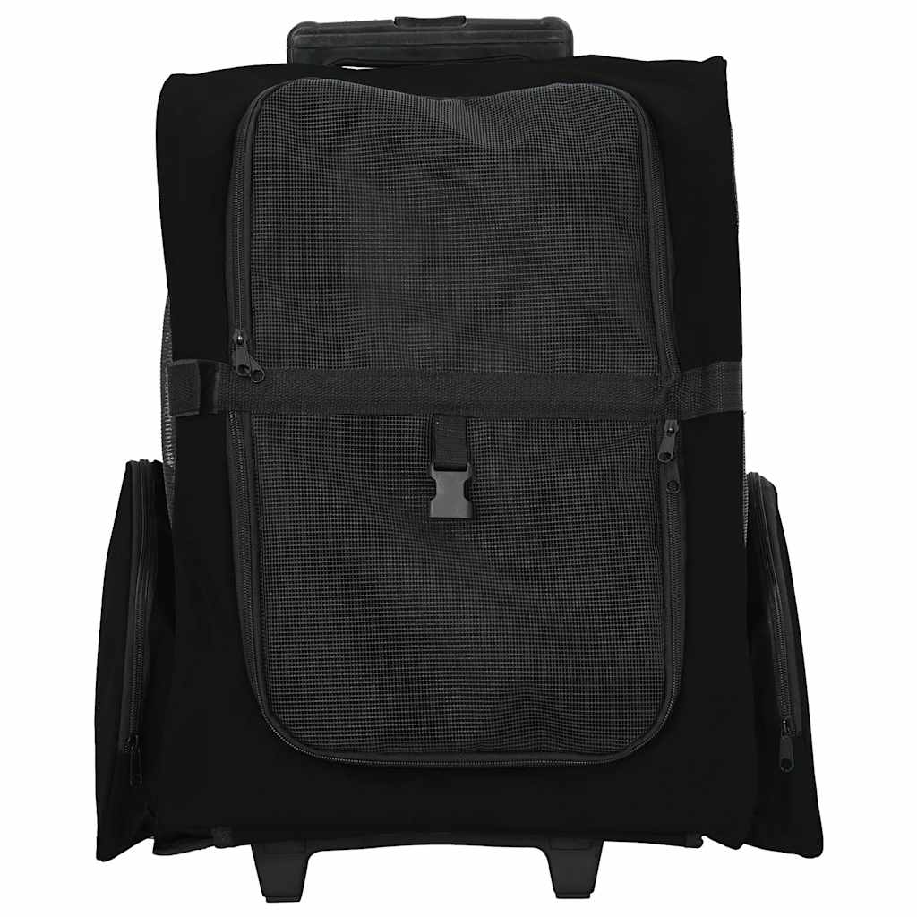 kæledyrsvogn 3-i-1 design sort 48x32x(57-106) cm oxfordstof