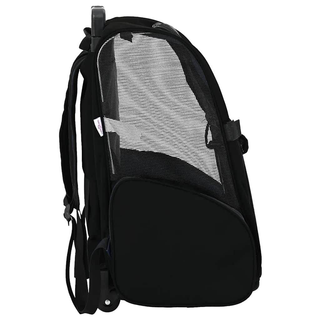 kæledyrsvogn 3-i-1 design sort 48x32x(57-106) cm oxfordstof