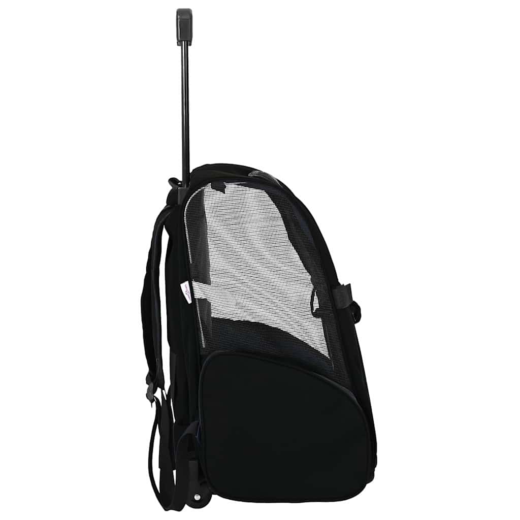 kæledyrsvogn 3-i-1 design sort 48x32x(57-106) cm oxfordstof