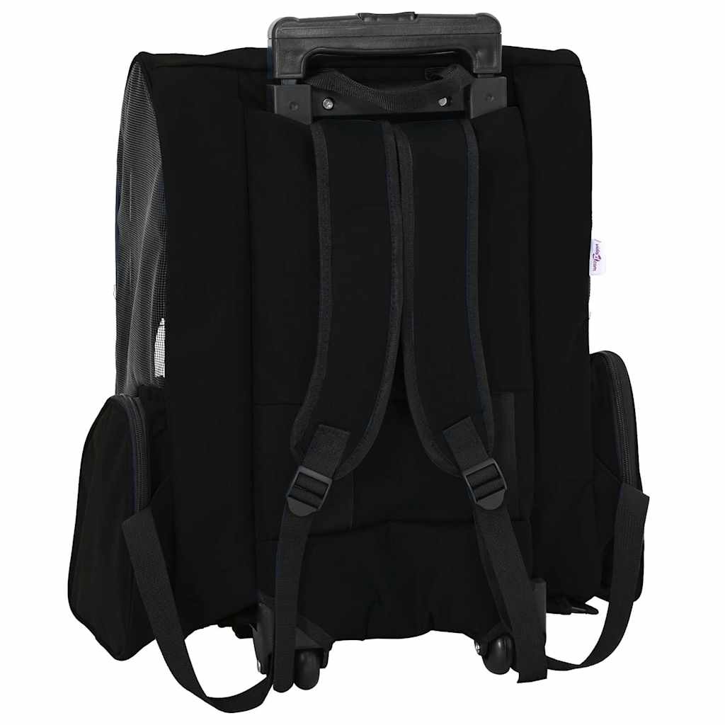 kæledyrsvogn 3-i-1 design sort 48x32x(57-106) cm oxfordstof