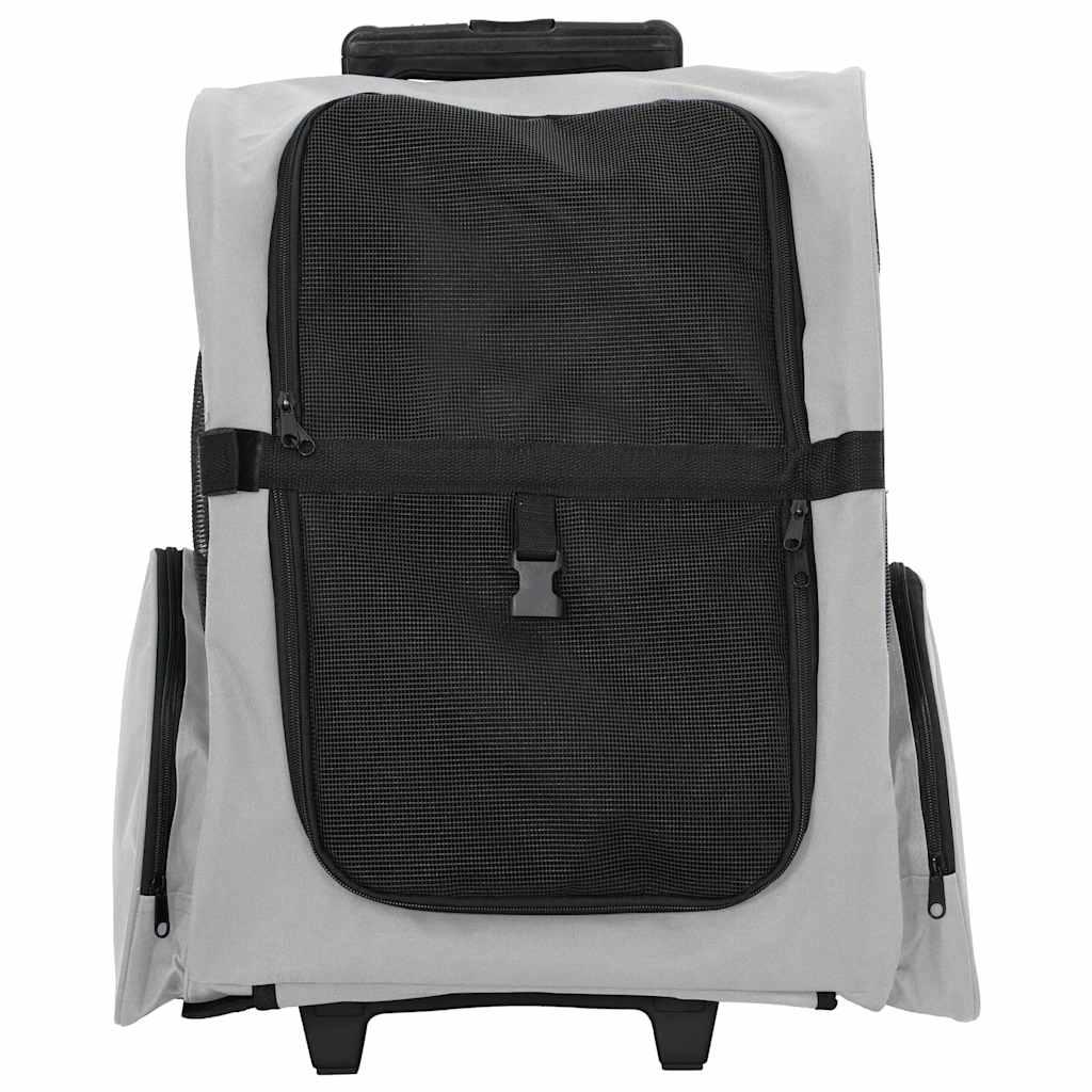 kæledyrsvogn 3-i-1 design grå 48x32x(57-106) cm oxfordstof