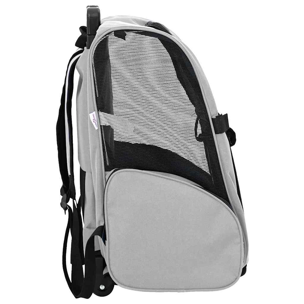 kæledyrsvogn 3-i-1 design grå 48x32x(57-106) cm oxfordstof