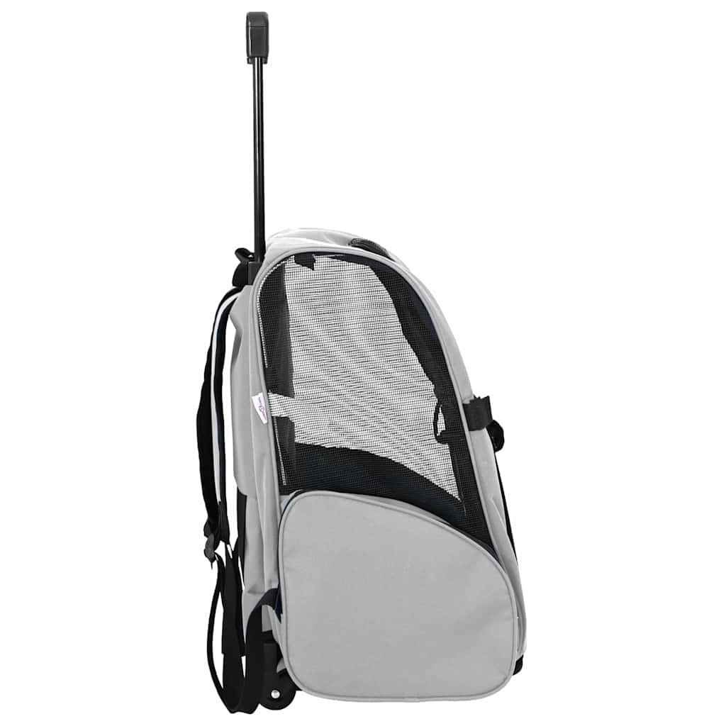 kæledyrsvogn 3-i-1 design grå 48x32x(57-106) cm oxfordstof