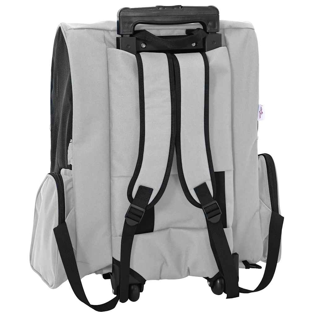 kæledyrsvogn 3-i-1 design grå 48x32x(57-106) cm oxfordstof