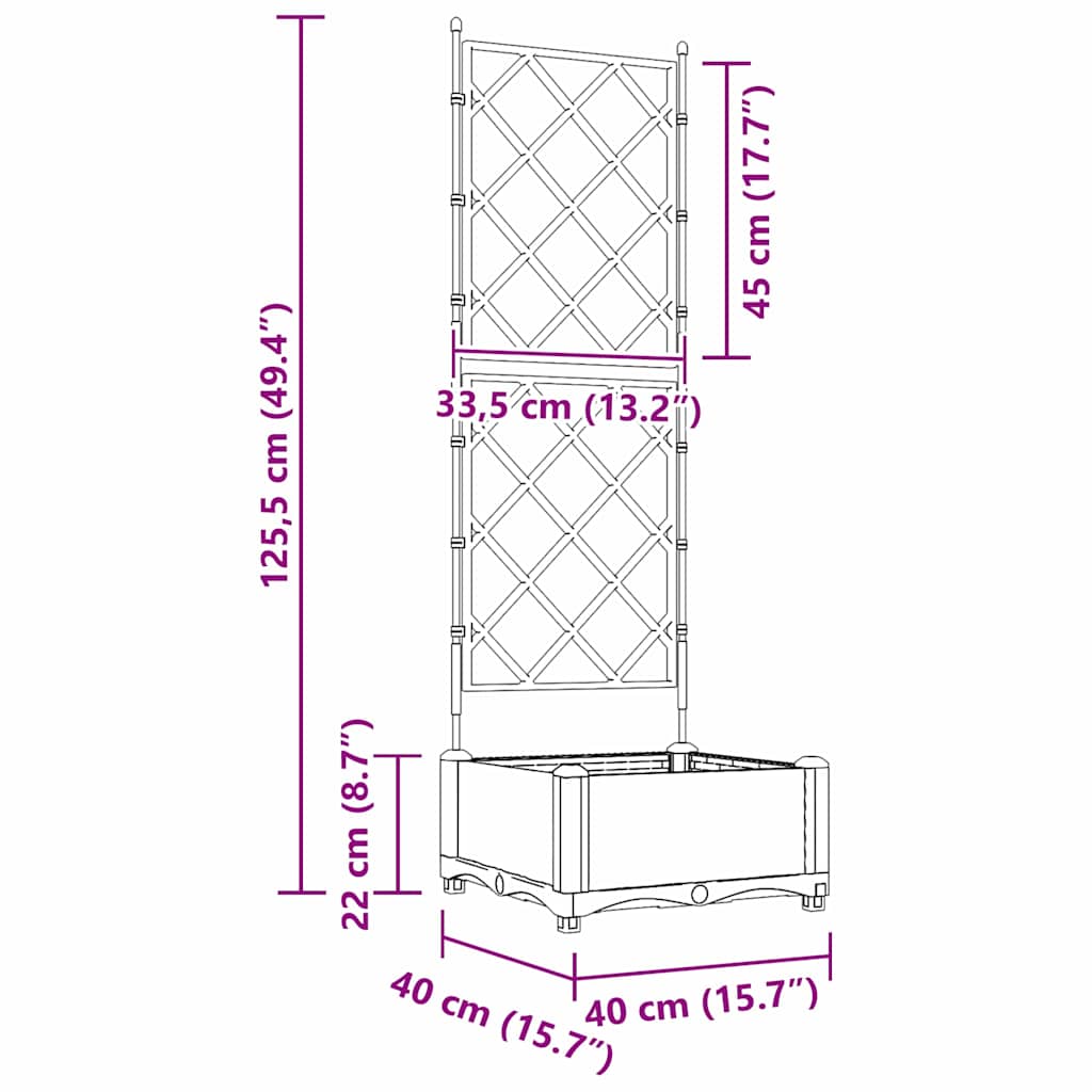 Have Blomsterkrukke Brun 40 x 40 x 125,5 cm PP