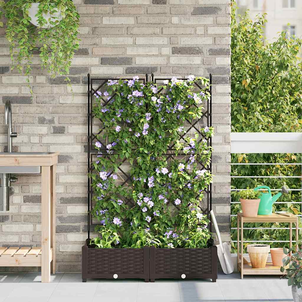 Have Blomsterkrukke 2 stk. Brun 80 x 40 x 125,5 cm PP
