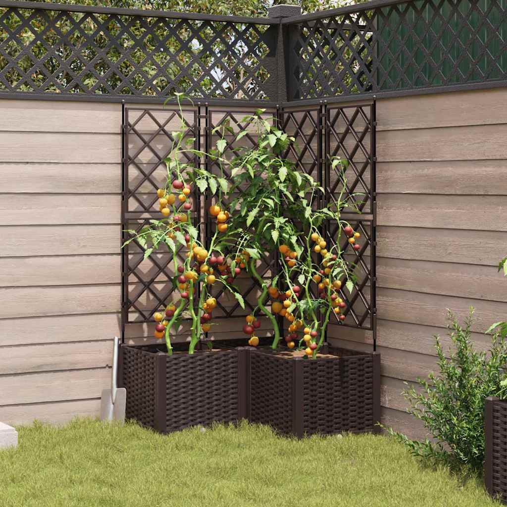 Have Blomsterkrukke 3 stk. Brun 80 x 80 x 143 cm PP