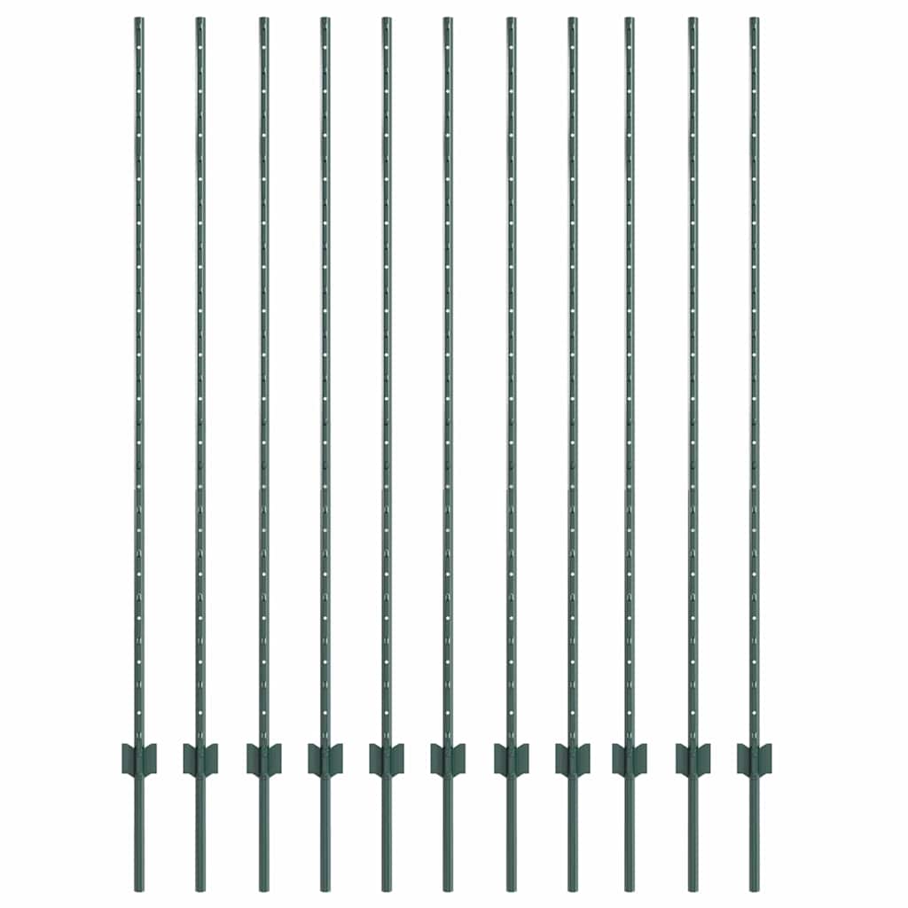 Einbetonierter Zaunpfosten 11 stk. Grøn 200 cm