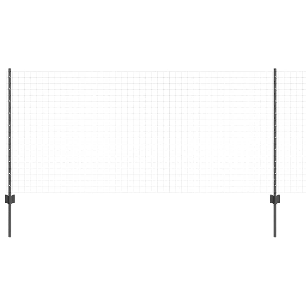 Einbetonierter Zaunpfosten 5 stk. Grå 140 cm Pulverlakeret stål