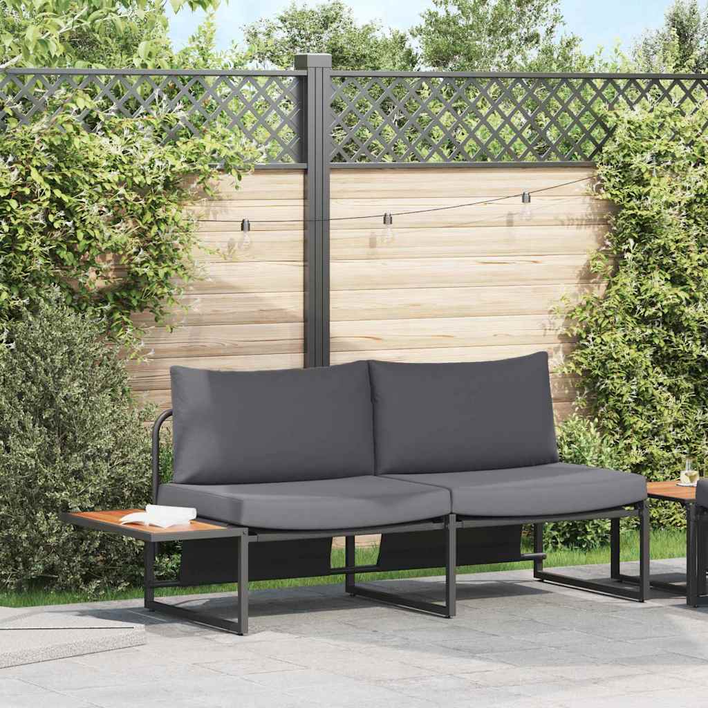 Havemøbelsofa med pude Antracit 200,5 x 70 x 85,5 cm Stål