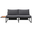 Havemøbelsofa med pude Antracit 200,5 x 70 x 85,5 cm Stål