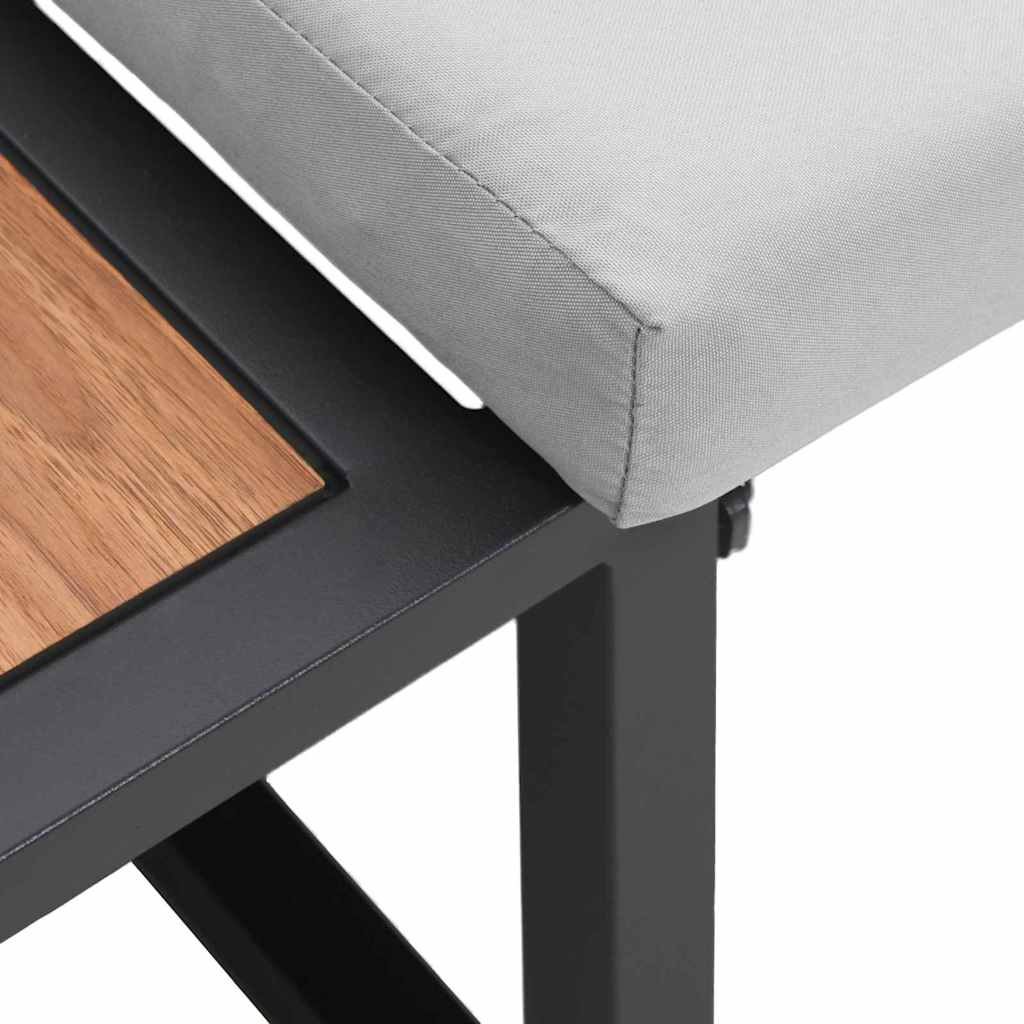 Havemøbelsofa med pude Lysegrå 200,5 x 70 x 85,5 cm Stål
